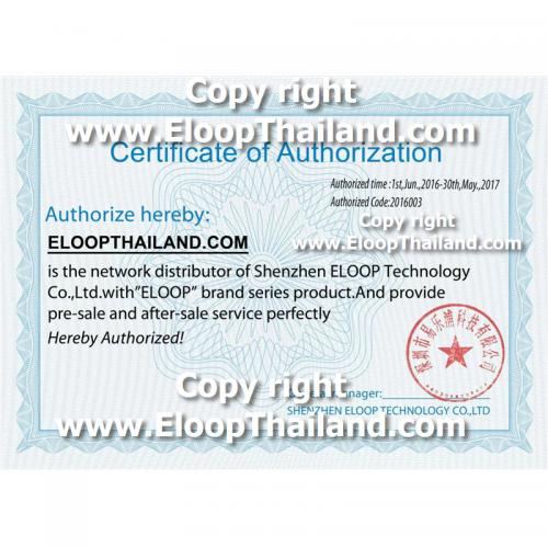 Cert พาวเวอร์แบ้งค์ Eloop E53 เป็นสีเทาเข้ม ทำมาจากพลาสติก PC+ABS