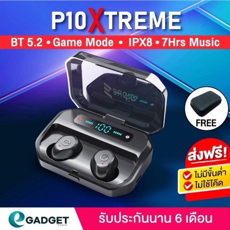 Eaudio P10 Xtreme หูฟังบลูทูธ Bluetooth 5.2 หูฟังไร้สาย รุ่นอัพเกรดล่าสุด อัพจาก P10 Pro True Wireless (เบสหนัก IPX8)