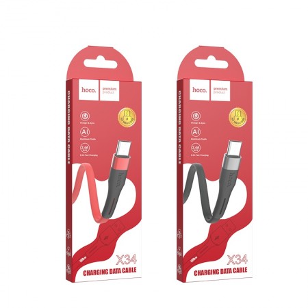 สายชาร์จ Hoco X34 USB 2.4A to Micro USB สำหรับ Samsung / Huawei / Xiaomi ยาว 100 ซม.