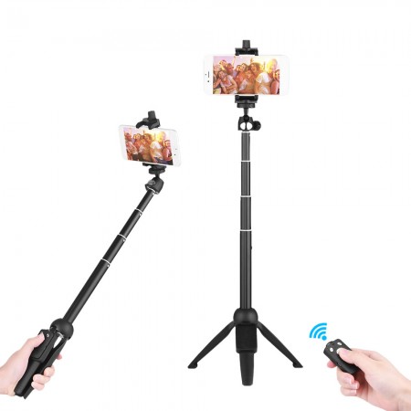 ไม้เซลฟี่แบบตั้งได้พร้อมรีโมทชัตเตอร์ในตัว Tripod 3in1 Selfie Stick with Bluetooth Shutter