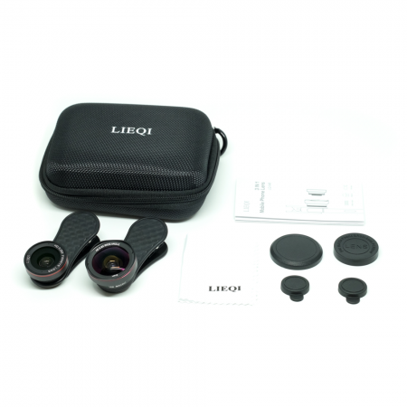 เลนส์เสริมมือถือ 3in1 HD Fisheye 0.28x + Wide Angle 0.6x +Macro 15x ของแท้