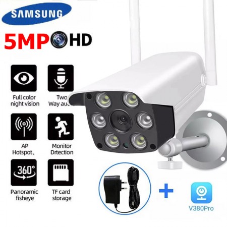 กล้องวงจรปิดไร้สาย Samsung 5G WiFI Full HD 4MP กล้องวงจร IP Camera 4.0ล้านพิกเซล Auto Tracking